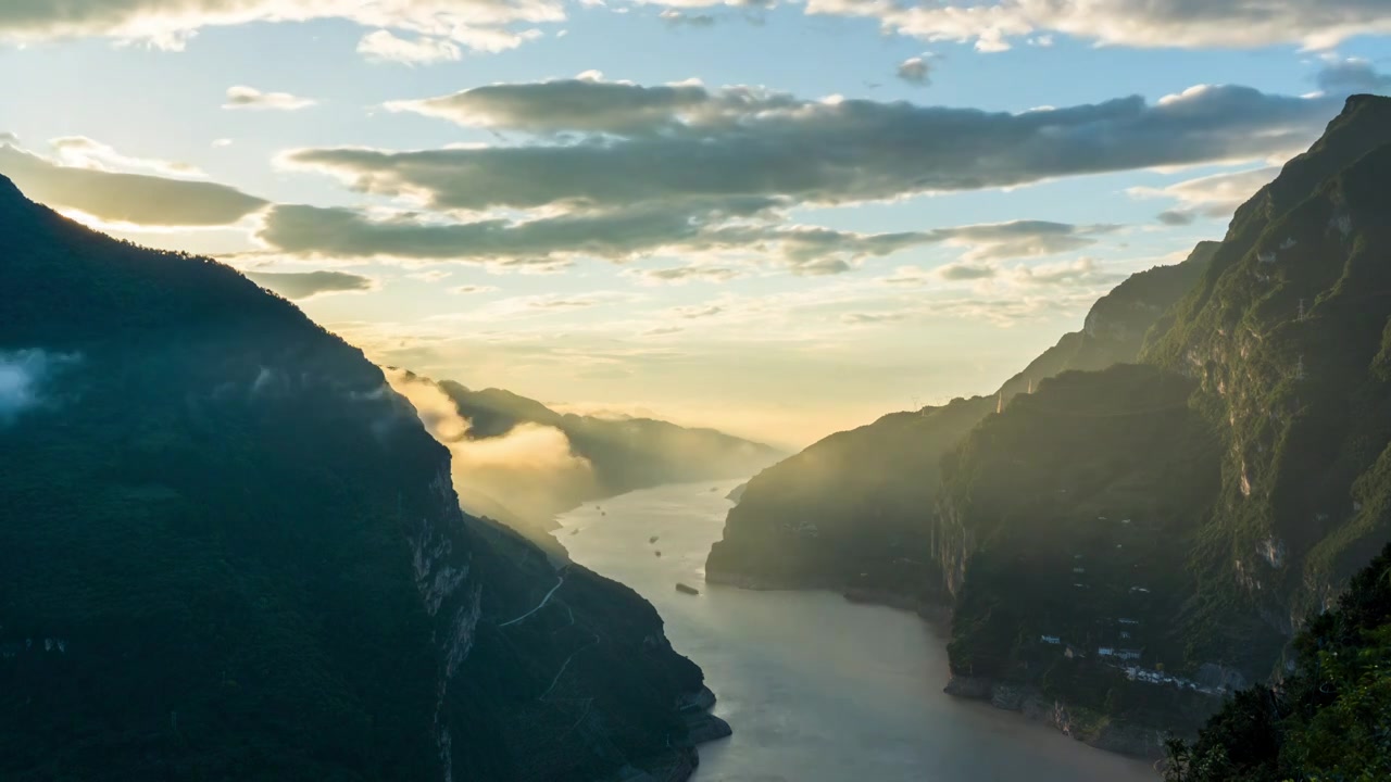 长江三峡航运风光延时视频素材画面4