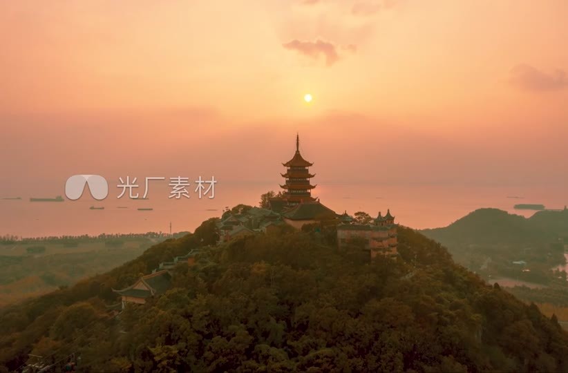 南通五山森林公园狼山支云塔视频素材画面1