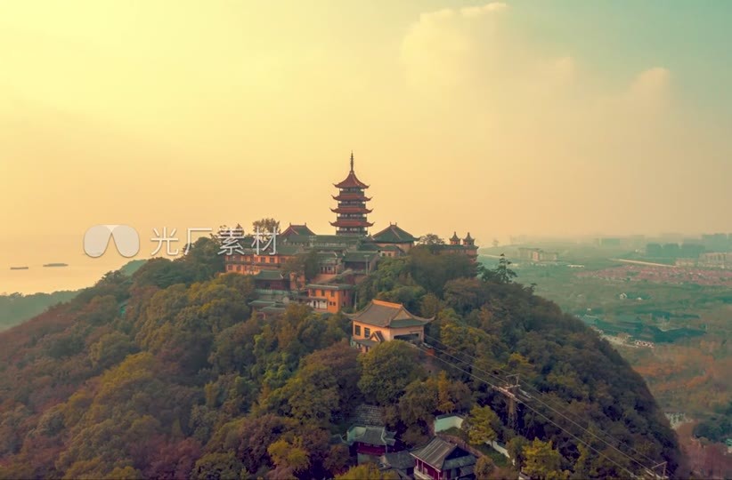 南通五山森林公园狼山支云塔视频素材画面1
