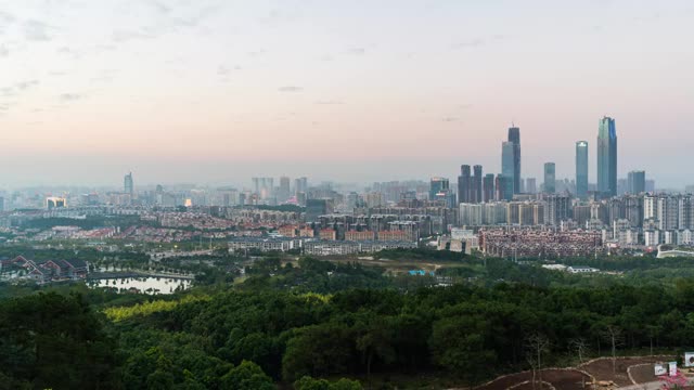 南宁城市风光延时日转夜视频素材