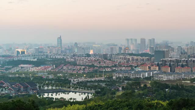 南宁城市风光延时日转夜视频素材