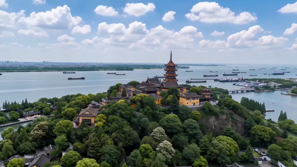 南通地标航拍延时摄影视频素材画面2