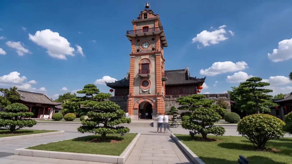 南通地标航拍延时摄影视频素材画面3