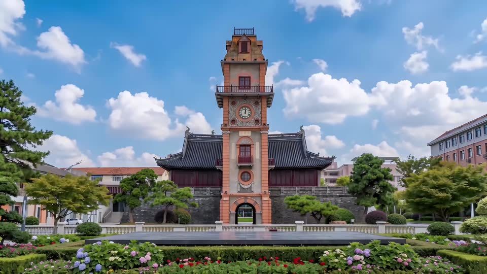 南通地标航拍延时摄影视频素材画面1