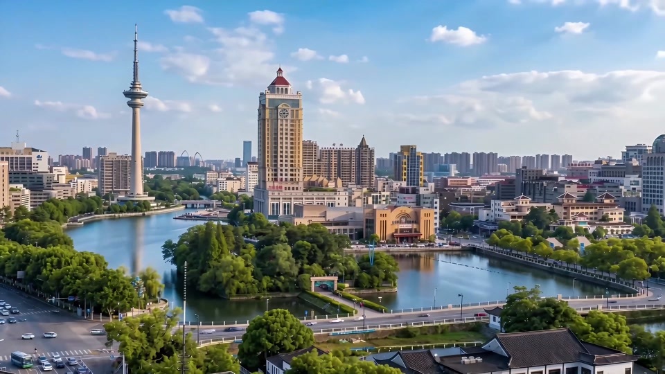 南通地标航拍延时摄影视频素材画面3