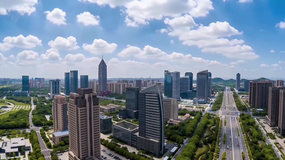 南通地标航拍延时摄影视频素材画面2