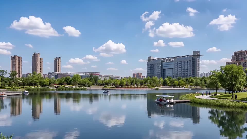 南通地标航拍延时摄影视频素材画面1
