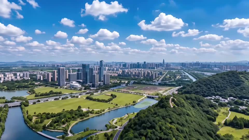 南通地标航拍延时摄影视频素材画面1