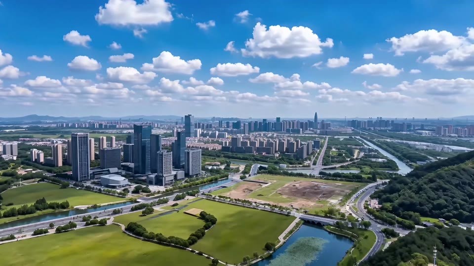 南通地标航拍延时摄影视频素材画面2