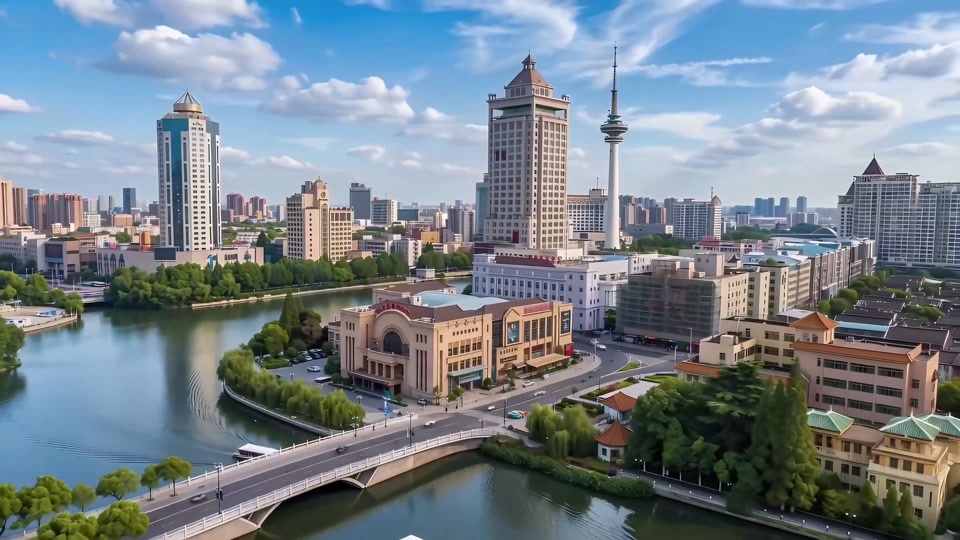 南通地标航拍延时摄影视频素材画面3