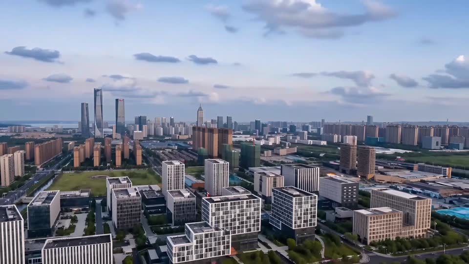 南通地标航拍延时摄影视频素材画面1