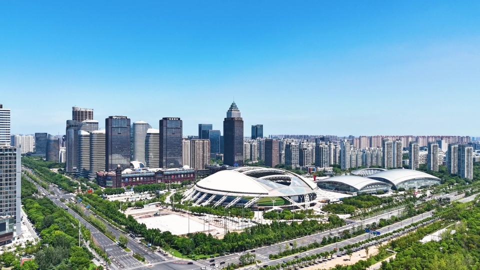 南通城市风光航拍空镜合集中南商圈CBD！视频素材画面3