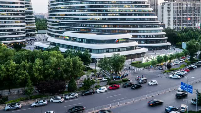 北京望京Soho夜景延时摄影视频素材