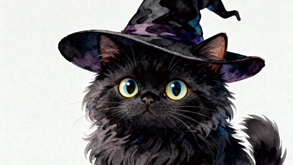 戴巫师帽的黑猫视频购买
