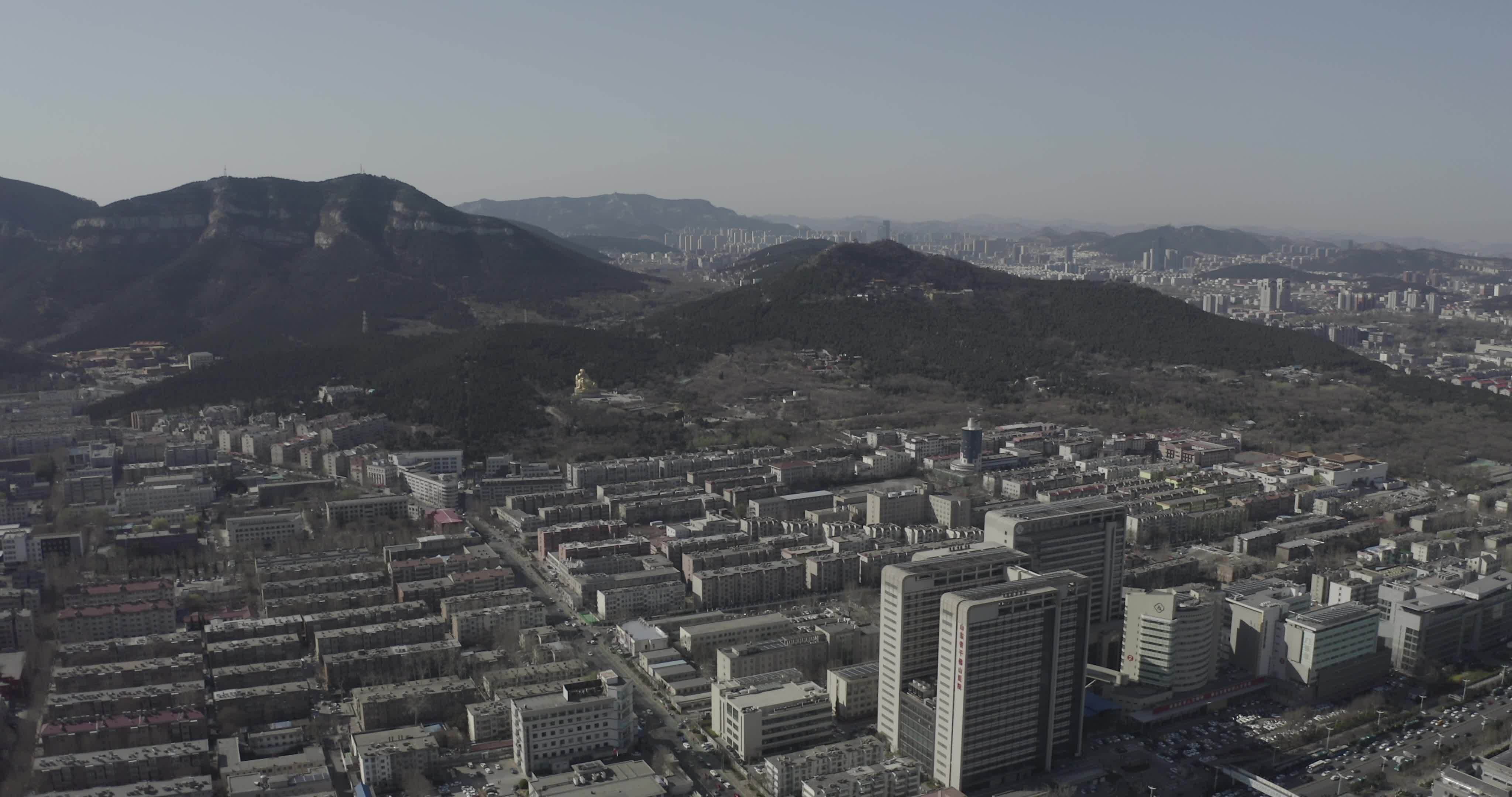 济南晴天超清4klog航拍【原创】视频素材画面2