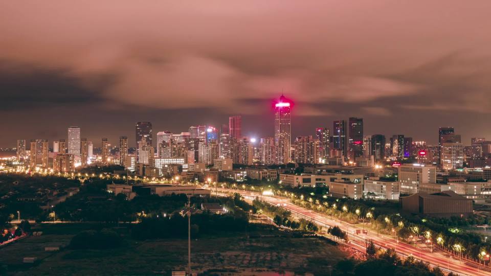 南通城市航拍华强城4K/8K延时摄影视频素材画面1