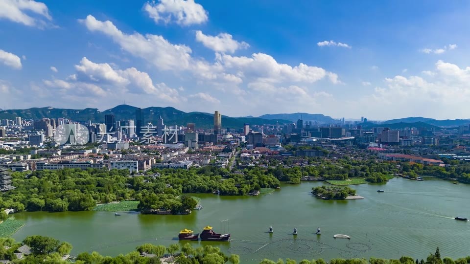 原创济南航拍延时视频素材画面1