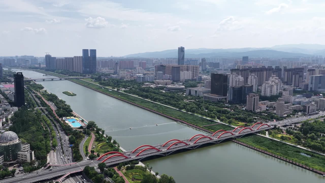 太原漪汾桥视频素材画面1