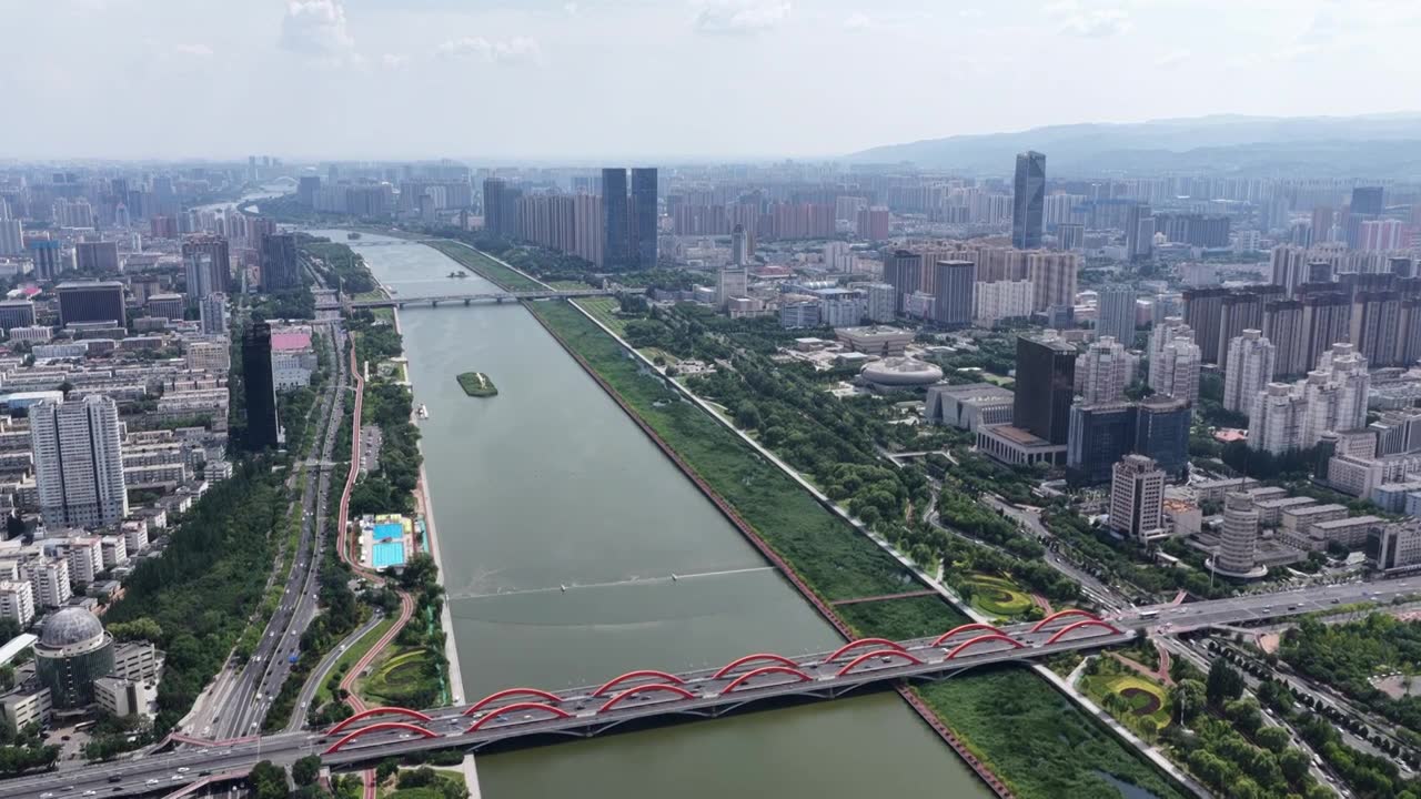 太原漪汾桥视频素材画面1