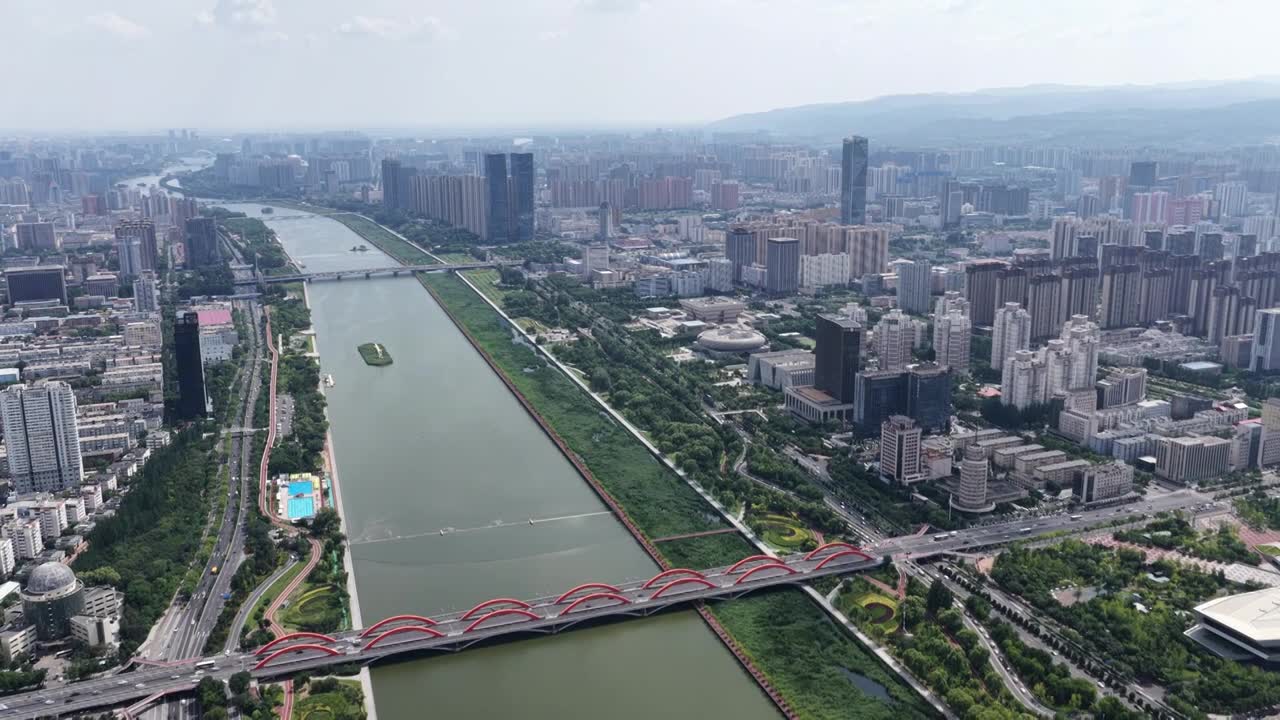 太原漪汾桥视频素材画面1