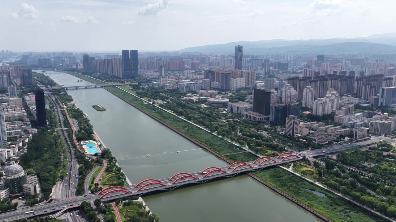 太原漪汾桥视频素材画面4