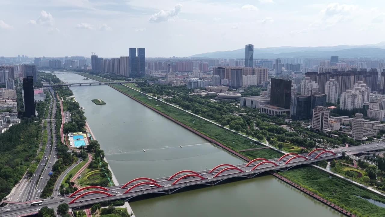 太原漪汾桥视频素材画面1