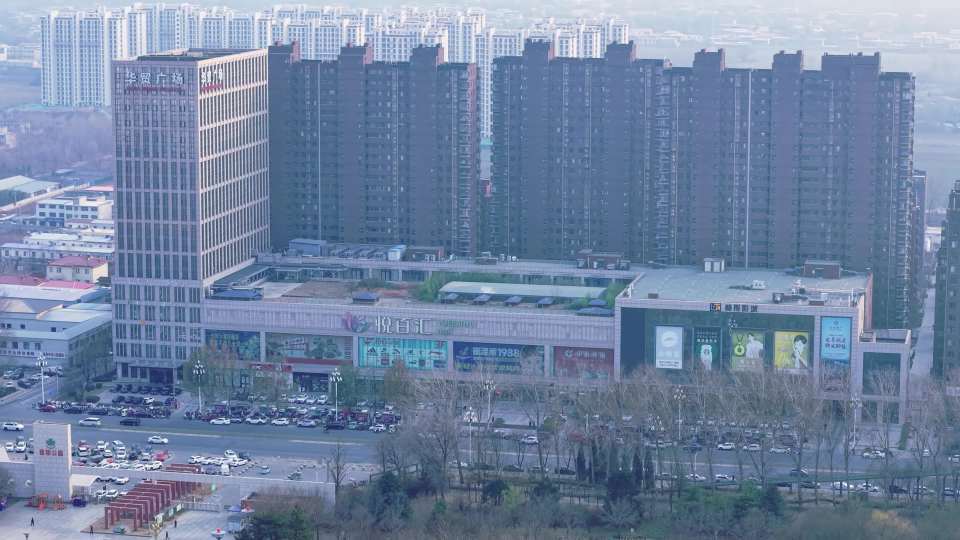 高碑店市航拍全景 现代城市发展延时摄影视频素材画面1