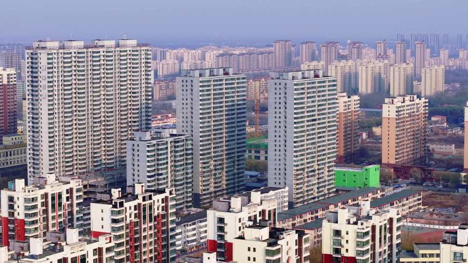 高碑店市航拍全景 现代城市发展延时摄影视频素材画面2