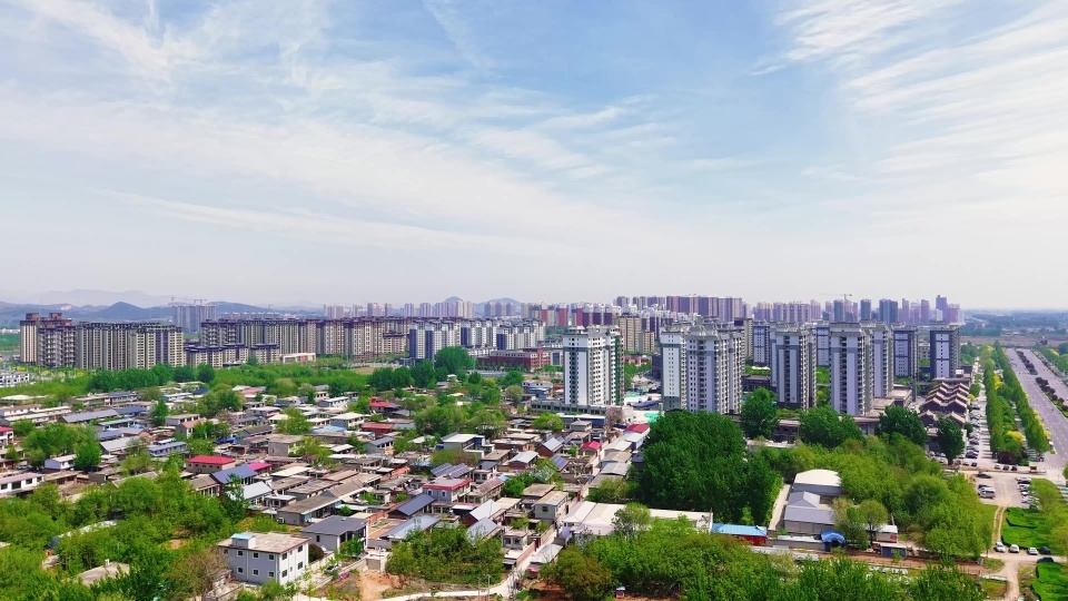 保定市易县建设风光 现代城市全景航拍视频素材画面1