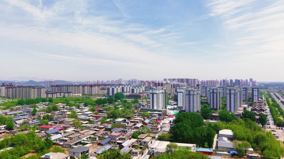 保定市易县建设风光 现代城市全景航拍视频素材画面2