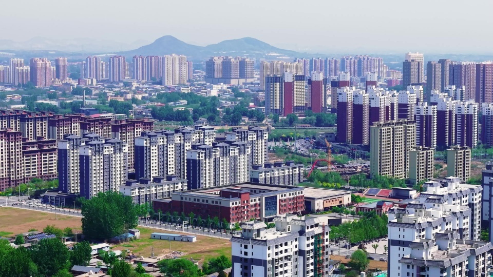 保定市易县建设风光 现代城市全景航拍视频素材画面3