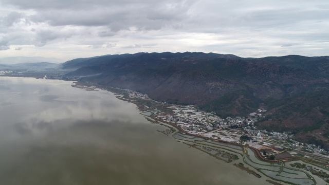 航拍云南异龙湖湿地视频素材