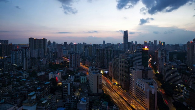 广州东山口日落夜景延时视频素材