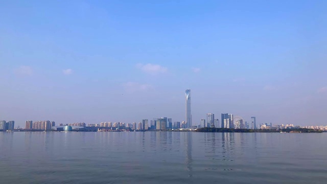 苏州金鸡湖现代城市风光延时视频素材