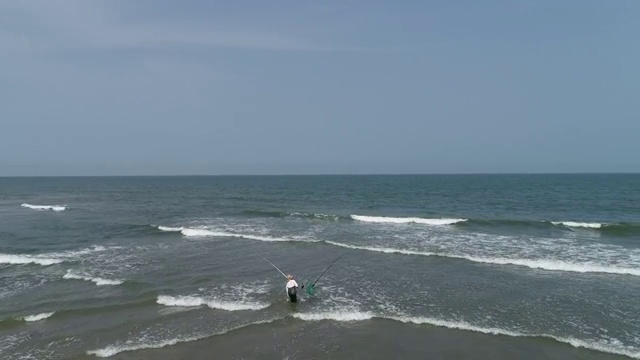 航拍湛江：湛江东海岛海边白昼景观视频素材