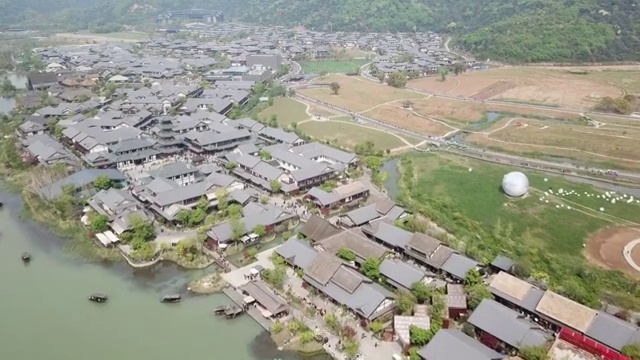 无人机航拍无锡灵山小镇拈花湾景区视频素材