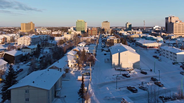 加拿大耶洛奈夫市的雪景视频素材