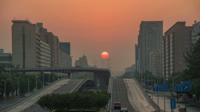 长安街悬日视频素材