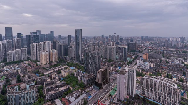 成都市中心日转夜视频素材