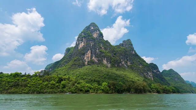 碧水蓝天在漓江风景视频素材