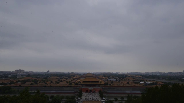 独家：北京雨后景山鸟瞰故宫 紫禁城视频素材