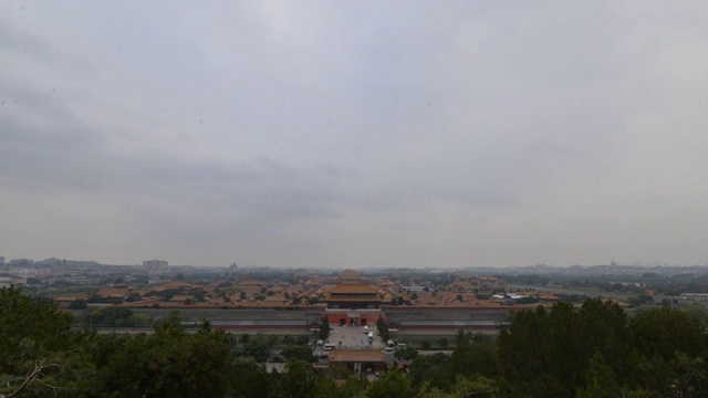 独家：北京雨后景山鸟瞰故宫 紫禁城视频素材