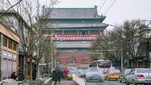 北京鼓楼大街街景视频素材