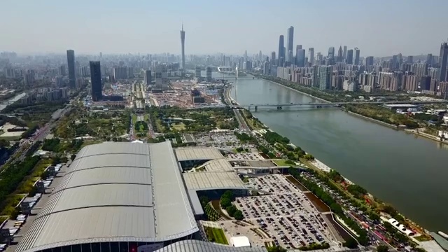 航拍广东省广州市城市风光视频素材