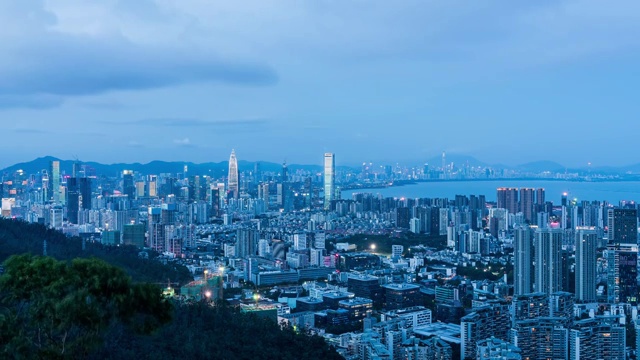 深圳南山后海黄昏转夜景视频素材