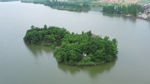 航拍杭州湘湖景区视频素材