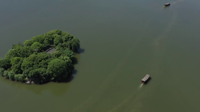 航拍杭州湘湖景区视频素材