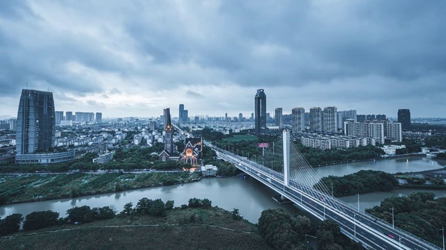 台风丹娜丝过境无锡江阴视频素材