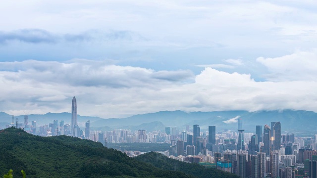 深圳羊台山远眺福田市中心视频素材