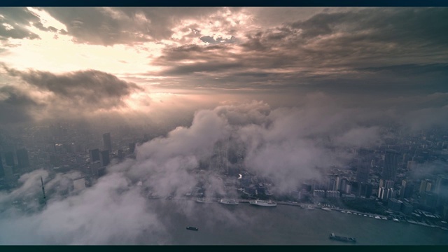 航拍上海平流视频素材